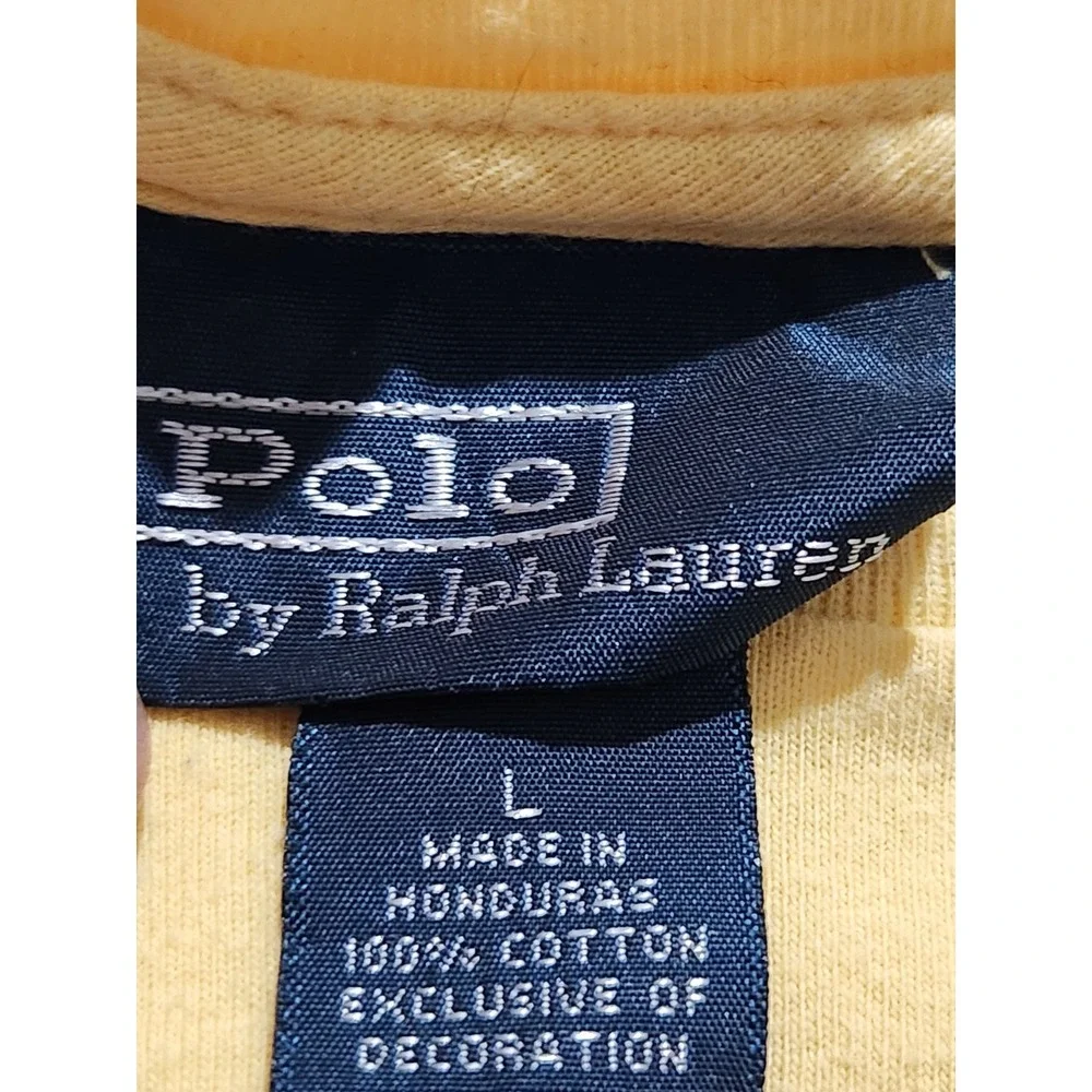 Lot of 2 Polo Ralph Lauren Vintage Single Stitch T-shirts Mens Large Yellow/Gray